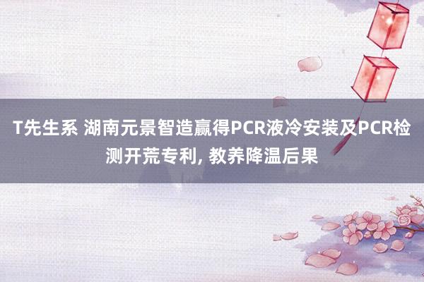T先生系 湖南元景智造赢得PCR液冷安装及PCR检测开荒专利， 教养降温后果