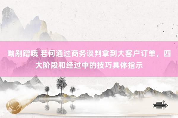 呦剐蹭哦 若何通过商务谈判拿到大客户订单，四大阶段和经过中的技巧具体指示